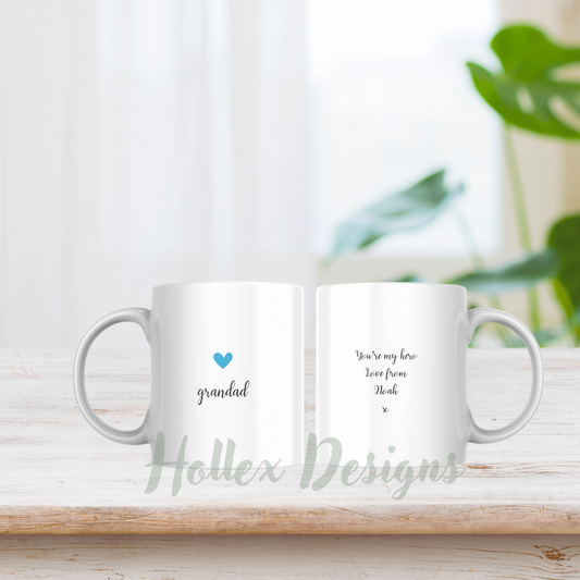 Personalised Blue Heart Mug